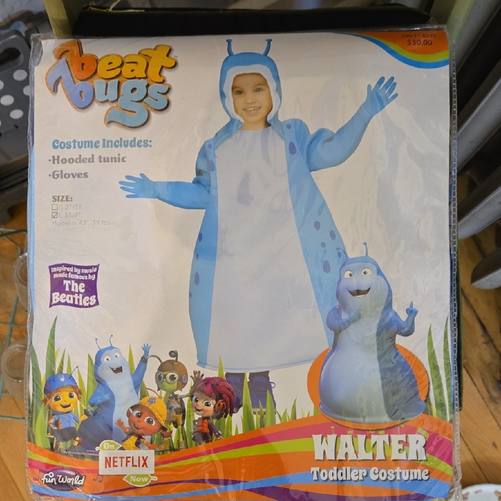 NWT Beat Bugs Walter toddler costume Sz L  (3-4T)